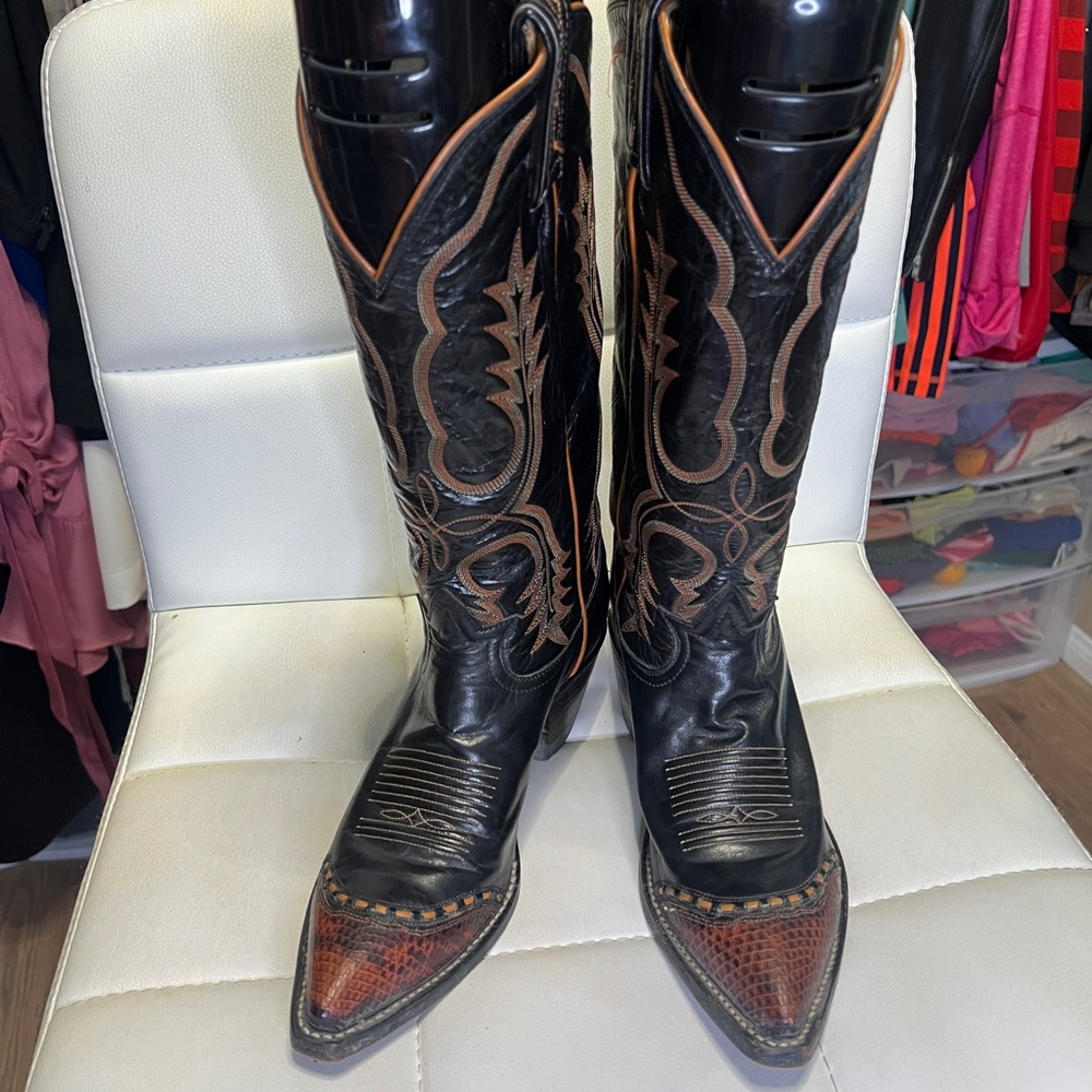 Black and Brown Western Boots
